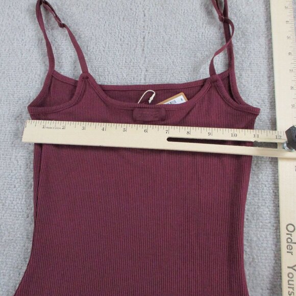 SKIMS Soft Lounge Long Slip Dress Womens XS Bordeaux Red Ribbed NWT - Picture 4 of 7